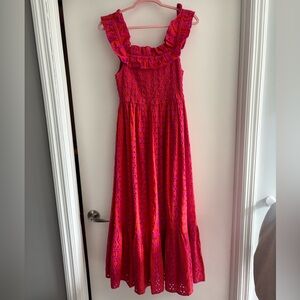 Love The Label Elegant Pink & Orange Maxi Dress